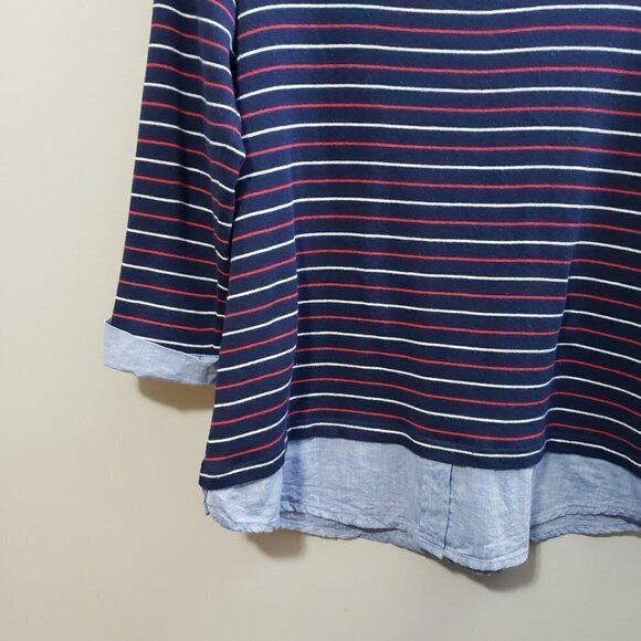 Buffalo David Bitton * Faux Layered Knit Top Sz M - Picture 6 of 9